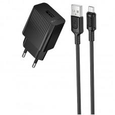 МЗП Borofone BAS71A Source 10.5W (1USB-A) + кабель USB to MicroUSB Black
