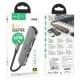 Перехідник Hoco HB28 Multi-function 6in1 (Type-C to HDTV+USB3.0+USB2.0+SD+TF+PD) Metal gray