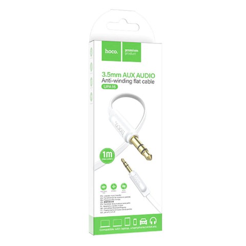 Аудіо кабель Aux Hoco UPA16 (1m) Білий