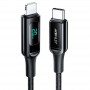 Дата кабель Acefast MFI C6-01 USB-C to Lightning zinc alloy digital display braided (1m) Black
