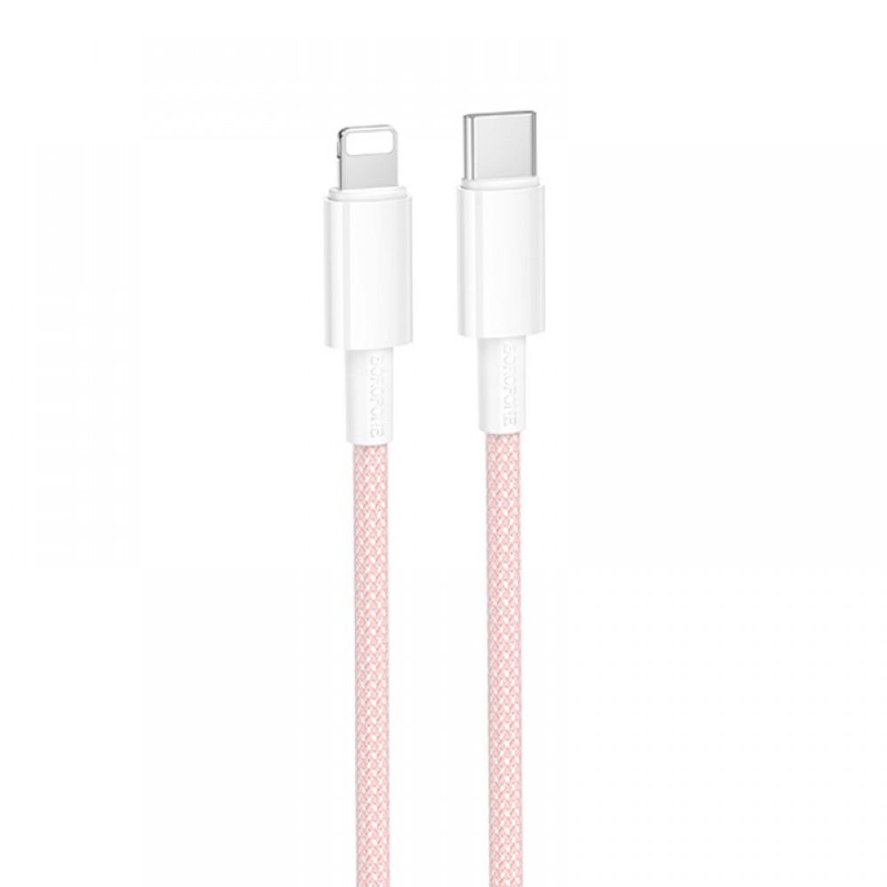 Дата кабель Borofone BX117 Source Type-C to Lightning 27W (1m) Pink