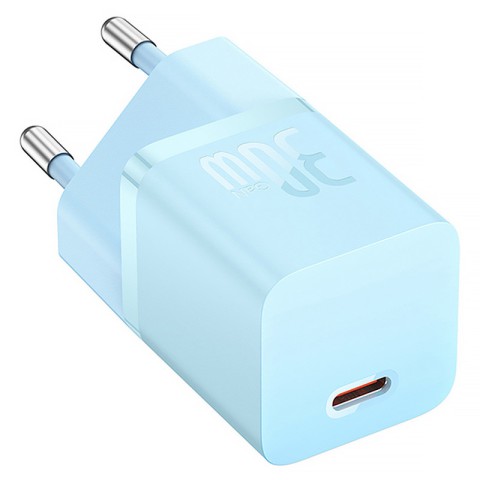 МЗП Baseus GaN5 Fast Charger (mini) 30W (1USB-C) + кабель Type-C to Type-C (P10110902) Galaxy Blue