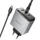 МЗП Borofone BN22 Lena PD65W (1USB-A/2C) + кабель Type-C to Type-C Metal gray