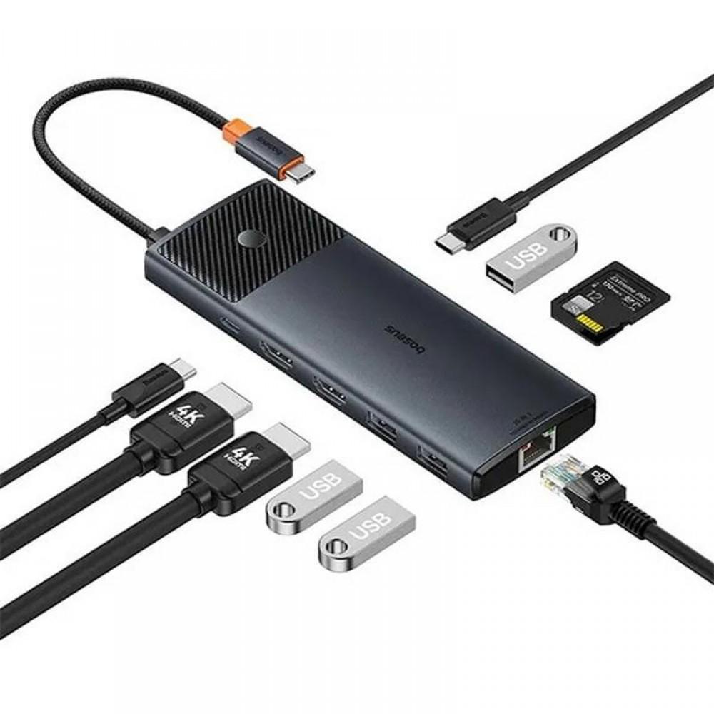Перехідник HUB Baseus Metal Gleam II OS 10in1 Dual Display (B00061800123-01) Cosmic Black