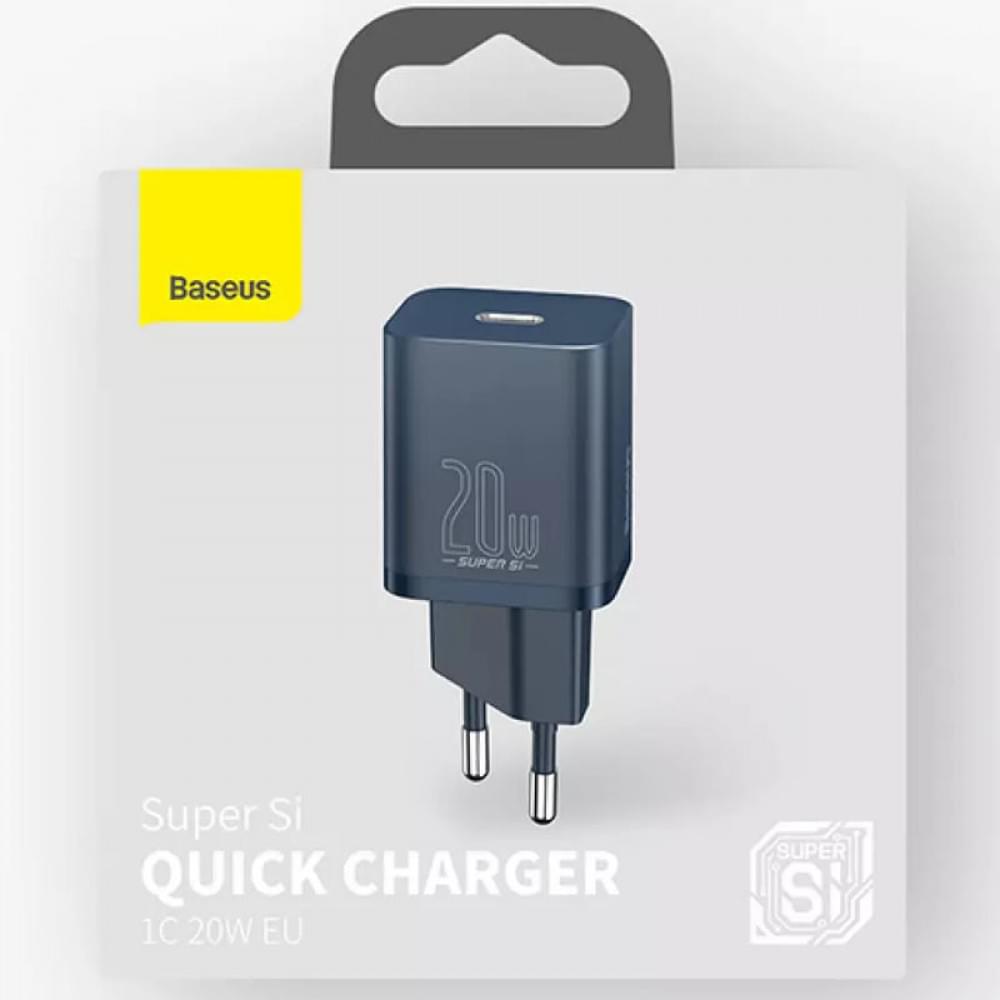 МЗП Baseus Super Si Quick Charger 20W (1USB-C) (CCSUP-B) Синій