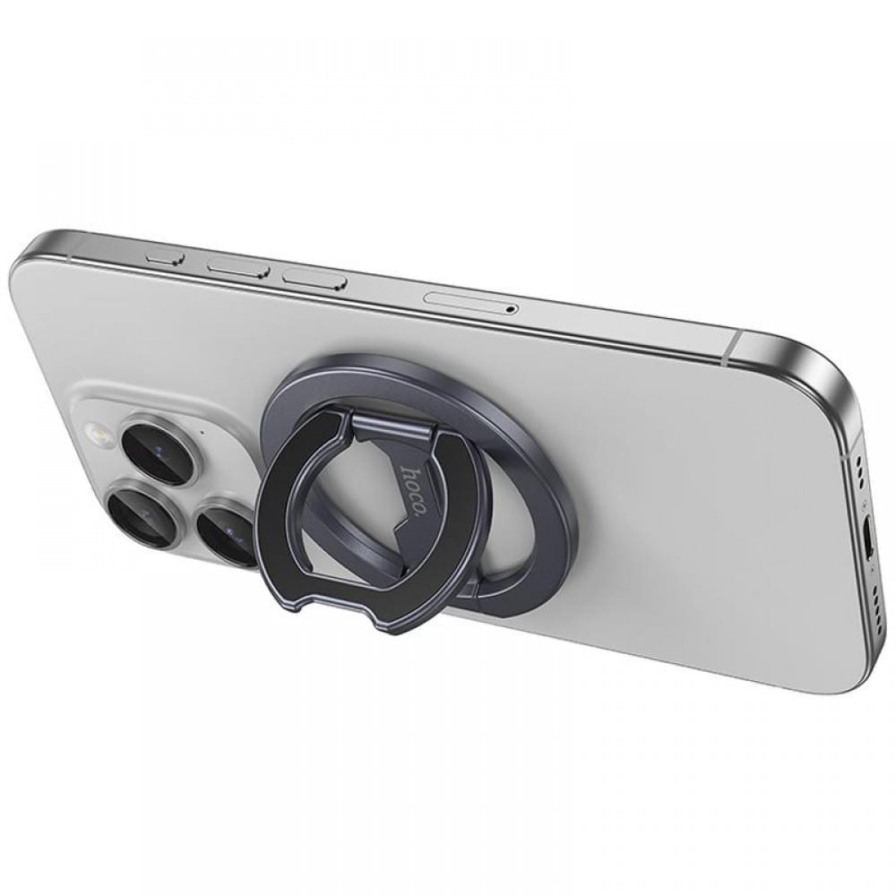 Магнітний тримач для телефону Hoco GH9 Double-ring Metal gray
