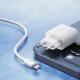 МЗП Usams US-OYXLTZ01 CC226 PD20W (1USB-C) + кабель Type-C to Type-C White