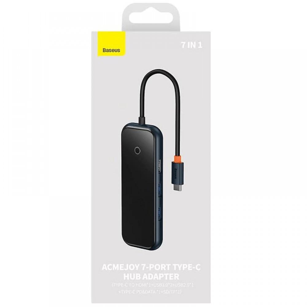 Перехідник Baseus Hub AcmeJoy 7-Port Type-C (HDMI*1+USB3.0*2+USB2.0*1+Type-C PD&Data*1+SD/TF) (WKJZ) Dark Gray