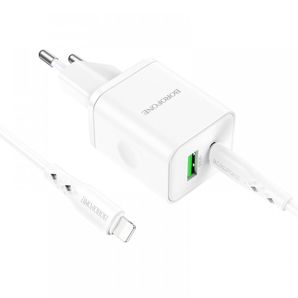 МЗП Borofone BN7 PD20W+QC3.0 (1USB-A/1C) + Type-C to Lightning White