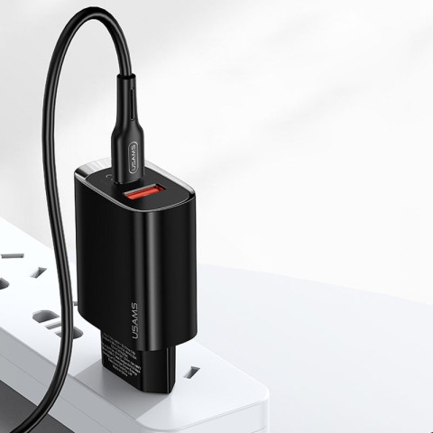 МЗП Usams US-CC121 T35 QC3.0 + PD3.0 20W (1USB-A/1C) Чорний