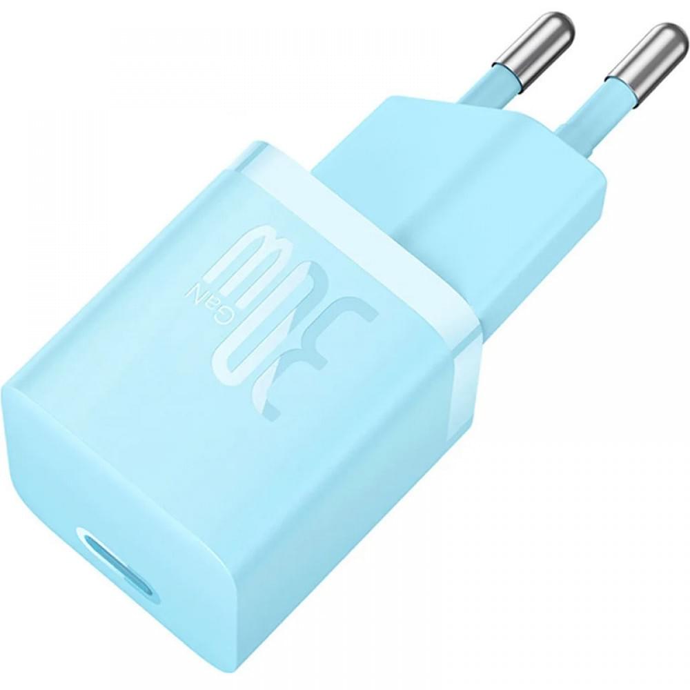 МЗП Baseus GaN5 Fast Charger (mini) 30W (1USB-C) + кабель Type-C to Type-C (P10110902) Galaxy Blue