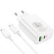 МЗП Borofone BN10 Sunlight PD65W (1Type-C/1USB) + Type-C to Type-C White