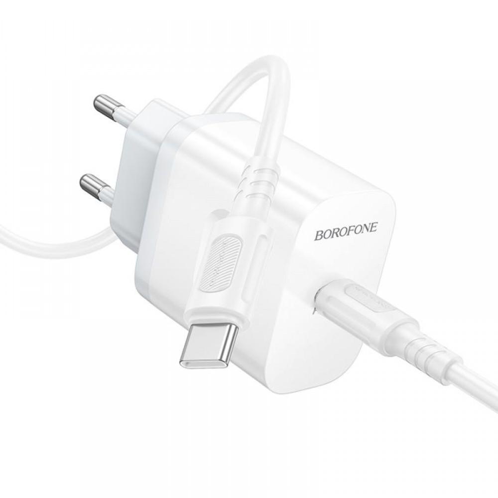 МЗП Borofone BA99A Breeze PD20W (1USB-C) + кабель Type-C to Type-C White