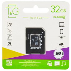 Карта пам'яті T&G microSDHC (UHS-1) 32 GB class 10 (з адаптером) Чорний