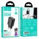 МЗП Hoco N62 Gentle PD30W (1USB-C) + кабель Type-C to Lightning Black