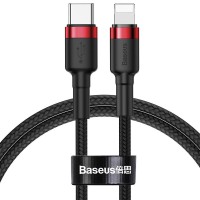 Дата кабель Baseus Cafule Type-C to Lightning PD 20W (1m) (CATLKLF) Red / Black