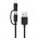 Дата кабель Usams US-SJ077 2in1 U-Gee USB to Micro USB + Lightning (1m) Чорний