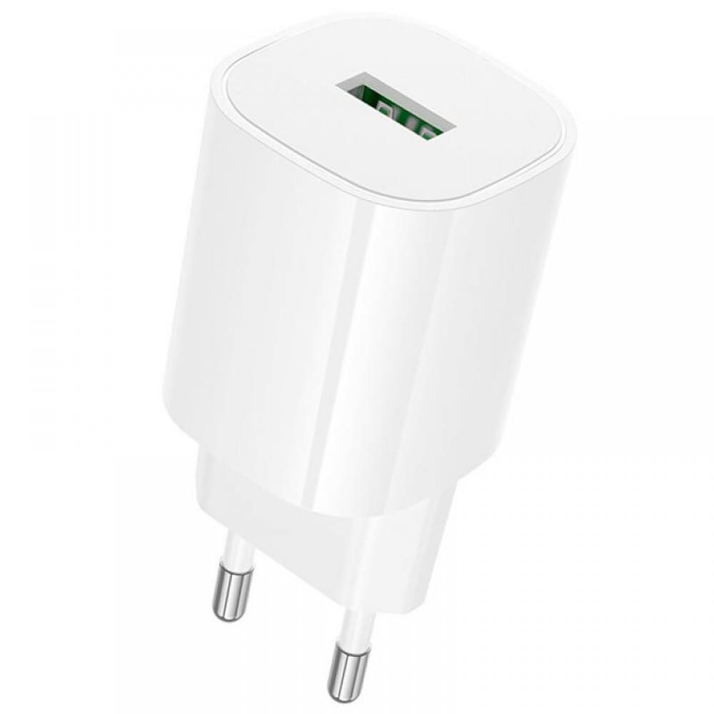 МЗП Borofone BA102A Pudding QC3.0 (1USB-A) + кабель USB to Type-C White