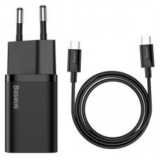 СЗУ Baseus Super Si Quick Charger 1C 25W + Cable Type-C to Type-C 3A (1m) (TZCCSUP-L)