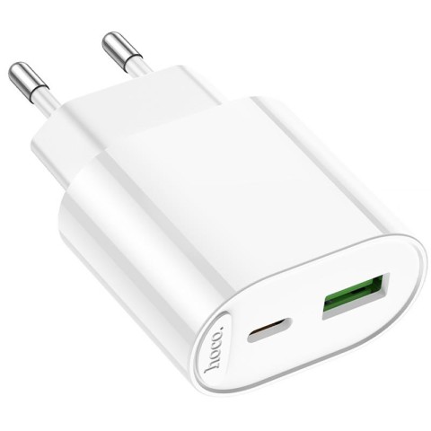 МЗП Hoco C109A Fighter PD20W+QC3.0 (1USB-A/1C) White