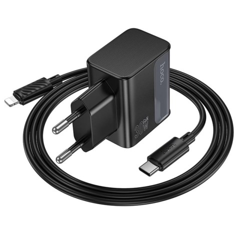 МЗП Hoco CS73A Star Speed PD30W+QC3.0 (1USB-A/1C) + кабель Type-C to Lightning Midnight Black