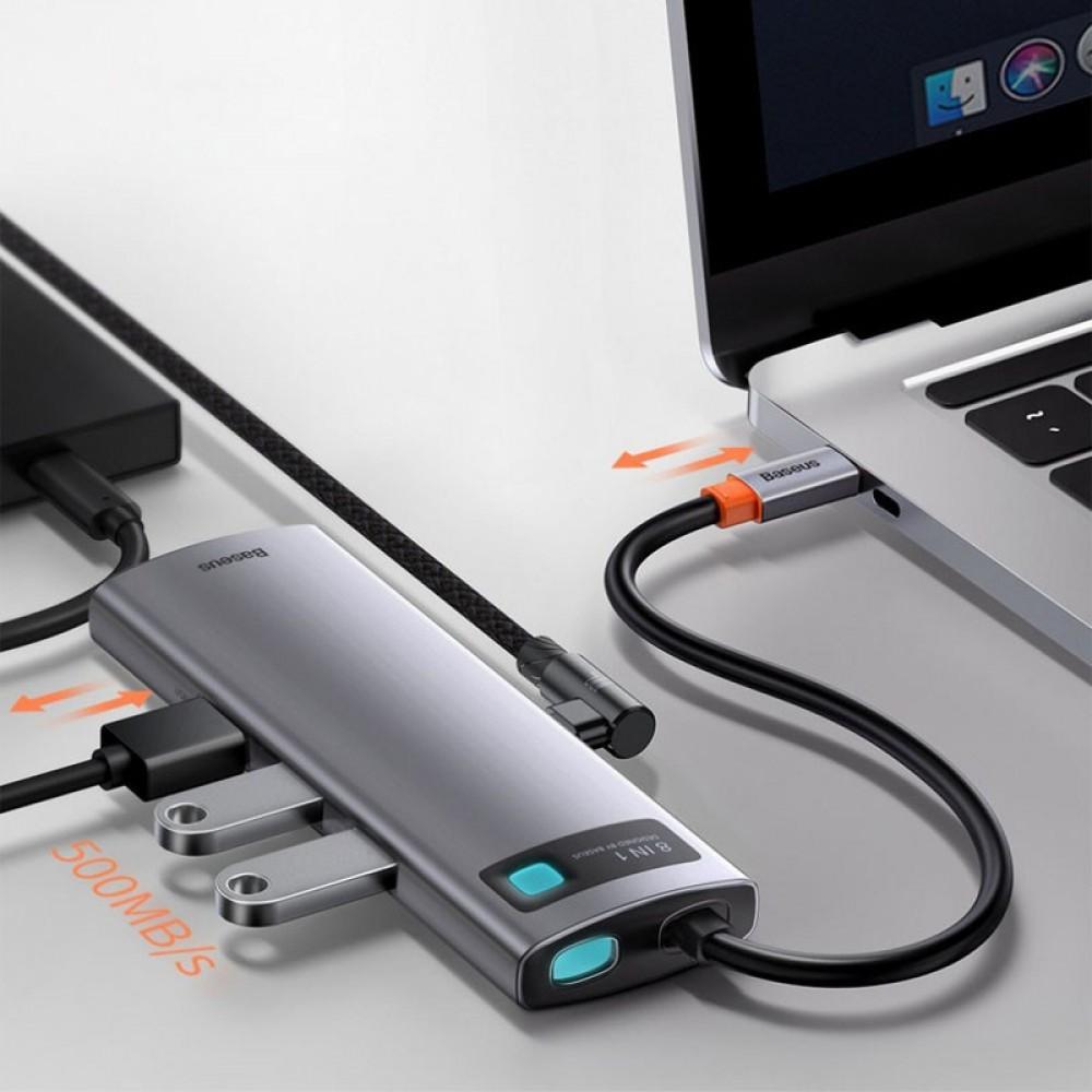 Перехідник HUB Baseus Metal Gleam Series 7-in-1 Multifunctional (WKWG020113) Сірий