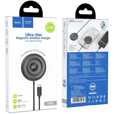 БЗП Hoco CW61 Phantom magnetic with digital display Black