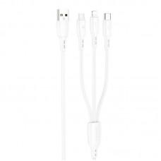 Дата кабель Borofone BX71 USB to 3in1 (1m) Білий