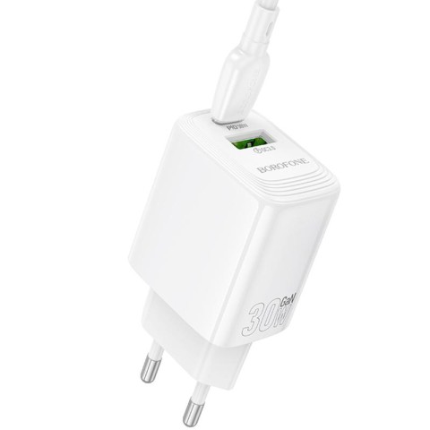 МЗП Borofone BN29 Fuente PD30W+QC3.0 (1USB-A/1C) White