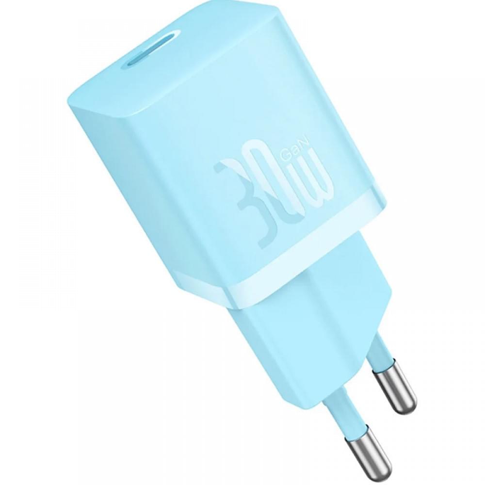 МЗП Baseus GaN5 Fast Charger (mini) 30W (1USB-C) + кабель Type-C to Type-C (P10110902) Galaxy Blue