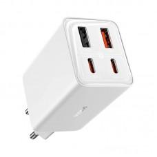 МЗП Baseus GaN6 Pro OS 65W (2USB-A/2C) + кабель Type-C to Type-C (P10162701) White