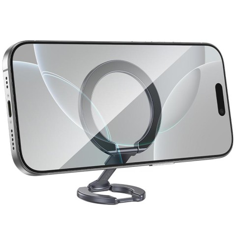 Магнітний тримач для телефону Hoco GH9 Double-ring Metal gray