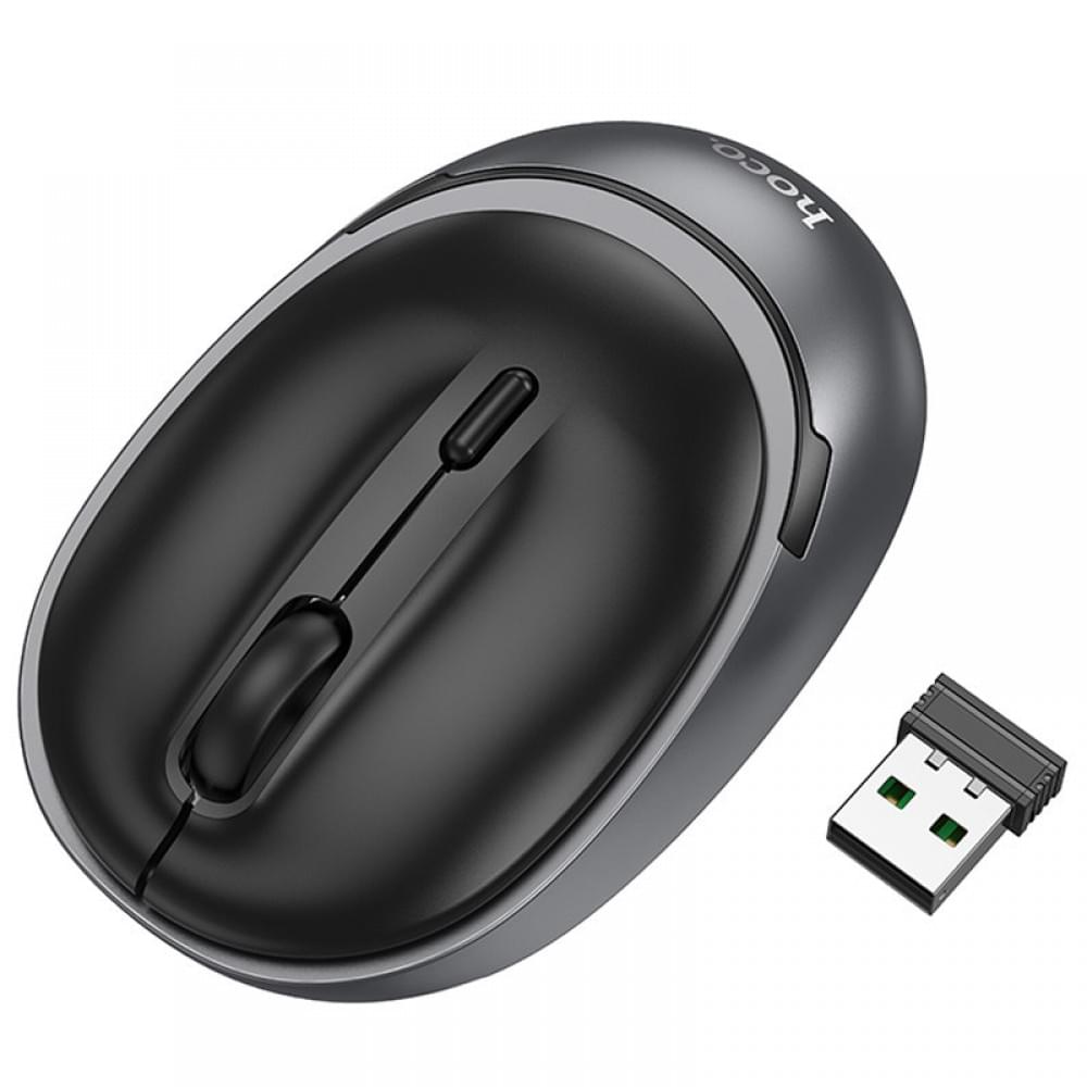 Миша бездротова Hoco GM34 Nuevo Bluetooth + 2.4G Black metal gray