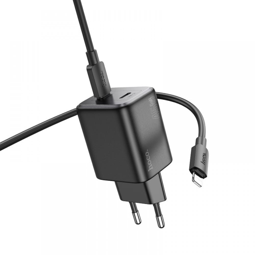 СЗУ Hoco N42 Elogiado PD45W (2USB-C) + кабель Type-C to Lightning