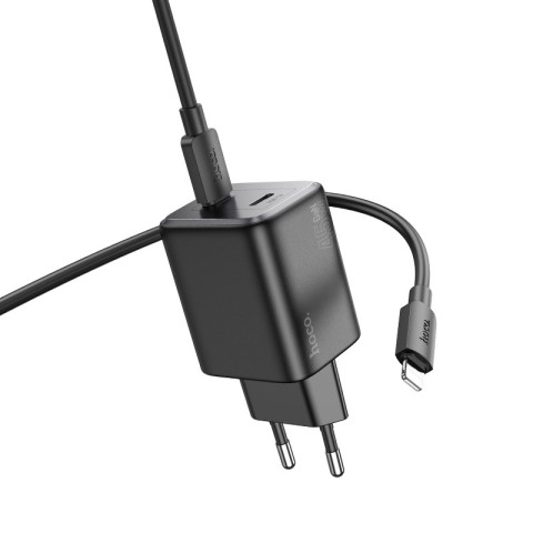 МЗП Hoco N42 Elogiado PD45W (2USB-C) + кабель Type-C to Lightning Black