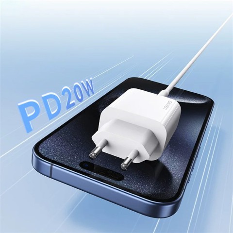 МЗП Usams US-CC226 Kit-Yi Ser. 20W (1USB-C) + кабель Type-C to Type-C White