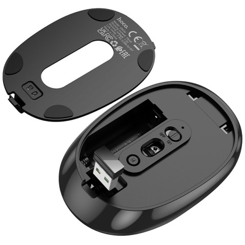 Миша бездротова Hoco GM34 Nuevo Bluetooth + 2.4G Black metal gray