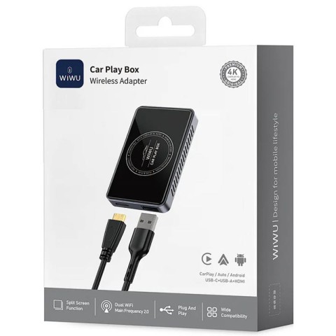 Адаптер WIWU Wi-CP004 Play box car wireless CarPlay (iOS + Android) Black