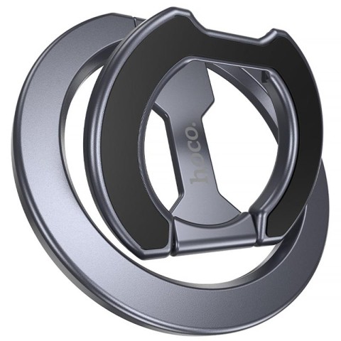 Магнітний тримач для телефону Hoco GH9 Double-ring Metal gray
