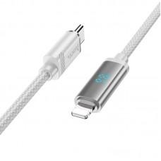 Дата кабель Hoco U127 Power Type-C to Lightning Silver / Gray