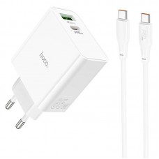 МЗП Hoco C113A Awesome PD65W (1USB/1Type-C) + Type-C to Type-C White