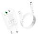 МЗП Borofone BN7 PD20W+QC3.0 (1USB-A/1C) + Type-C to Lightning White