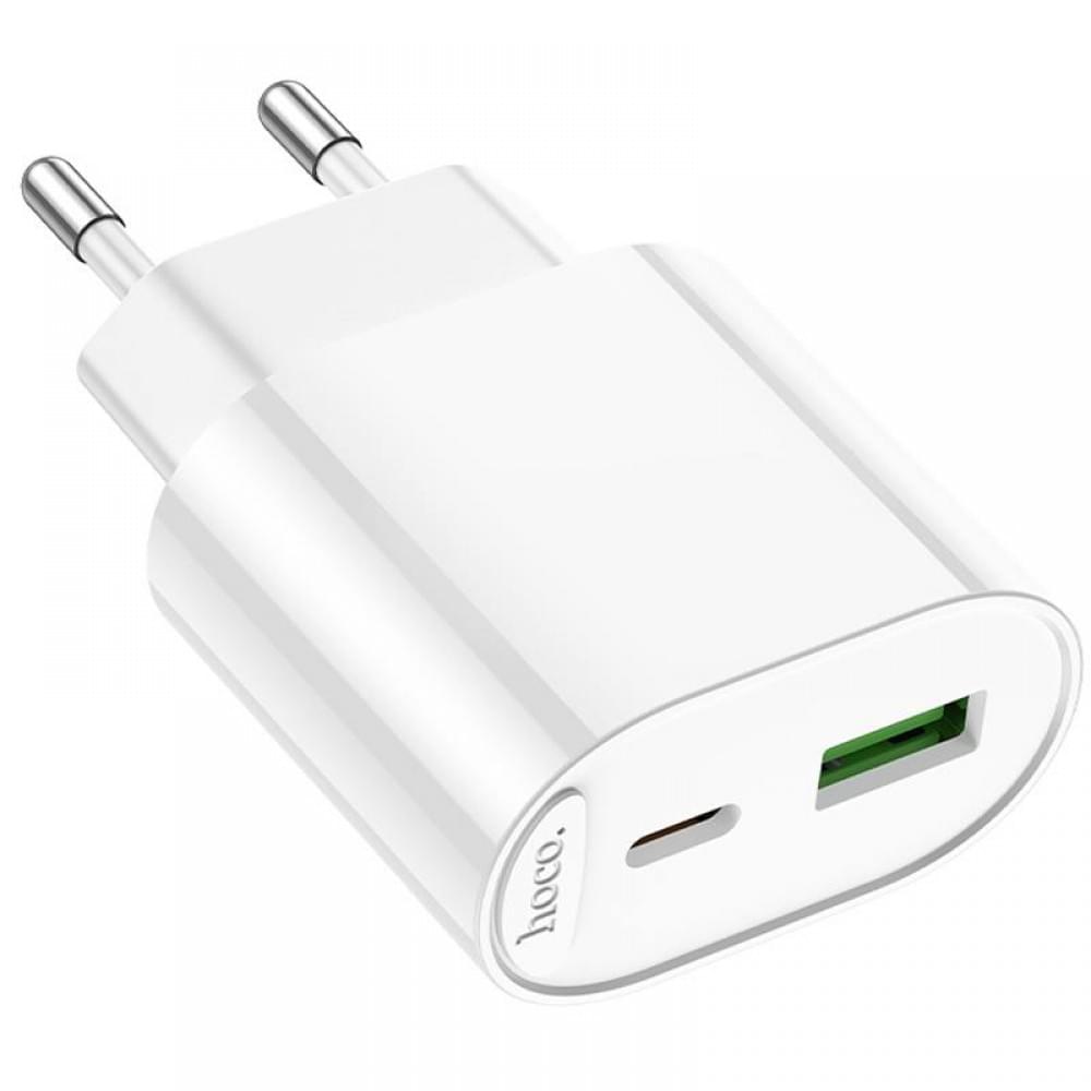 МЗП Hoco C109A Fighter PD20W+QC3.0 (1USB-A/1C) White