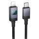 Дата кабель Hoco X118 Generous with display Type-C to Lightning 27W (1m) Black