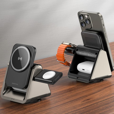 БЗП Borofone BQ30 Wide 3in1 15W Metal gray