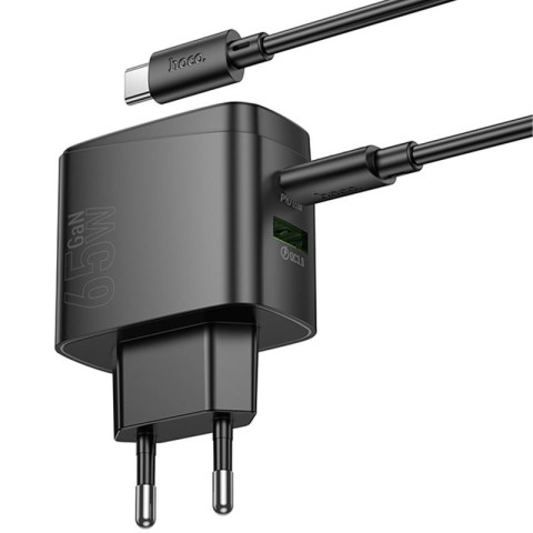 МЗП Hoco CS63A Bright PD65W (1USB-A/1C) + кабель Type-C to Type-C Black