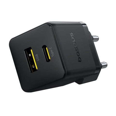 МЗП Baseus Palm Fast Charger 30W (1USB-A/1C) + кабель Type-C to Type-C (P1011160A) Cluster Black
