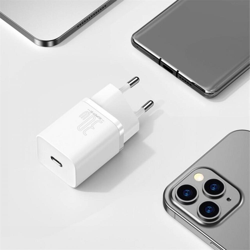 МЗП Baseus Super Si Quick Charger 30W (1USB-C) (CCSUP-J) Білий