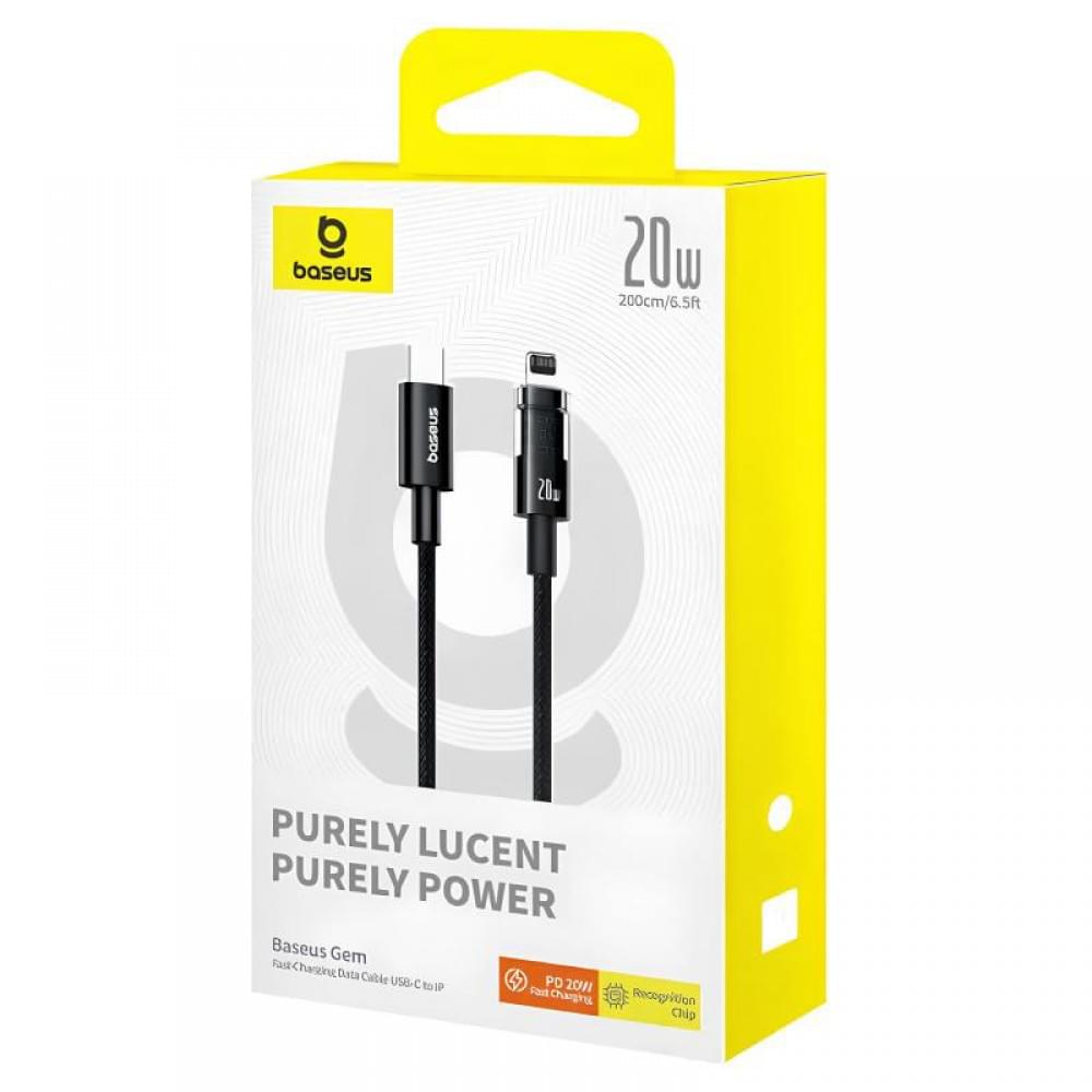 Дата кабель Baseus Gem Fast Charging Type-C to Lightning 20W (2m) (P10373001211-01) Cluster Black
