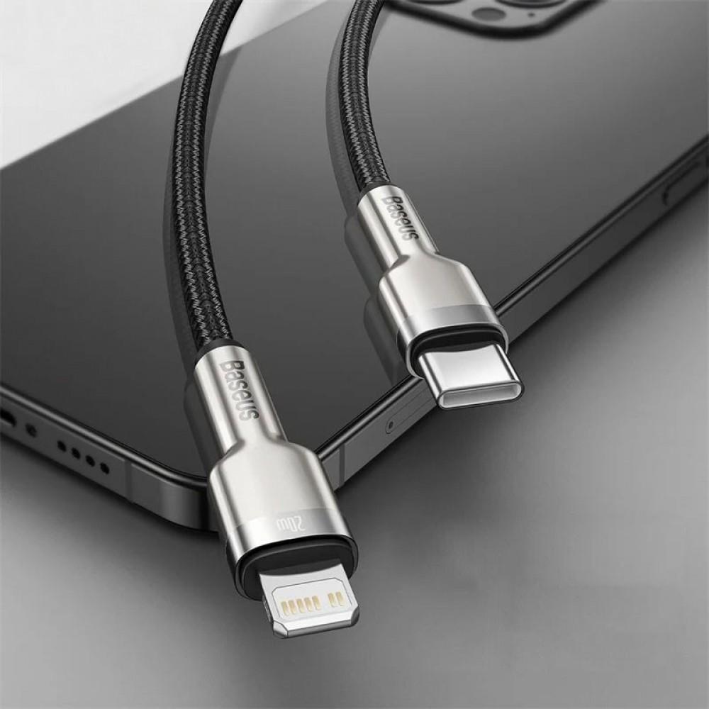 Дата кабель Baseus Cafule Series Metal Type-C to Lightning PD 20W (1m) (CATLJK-A) Чорний